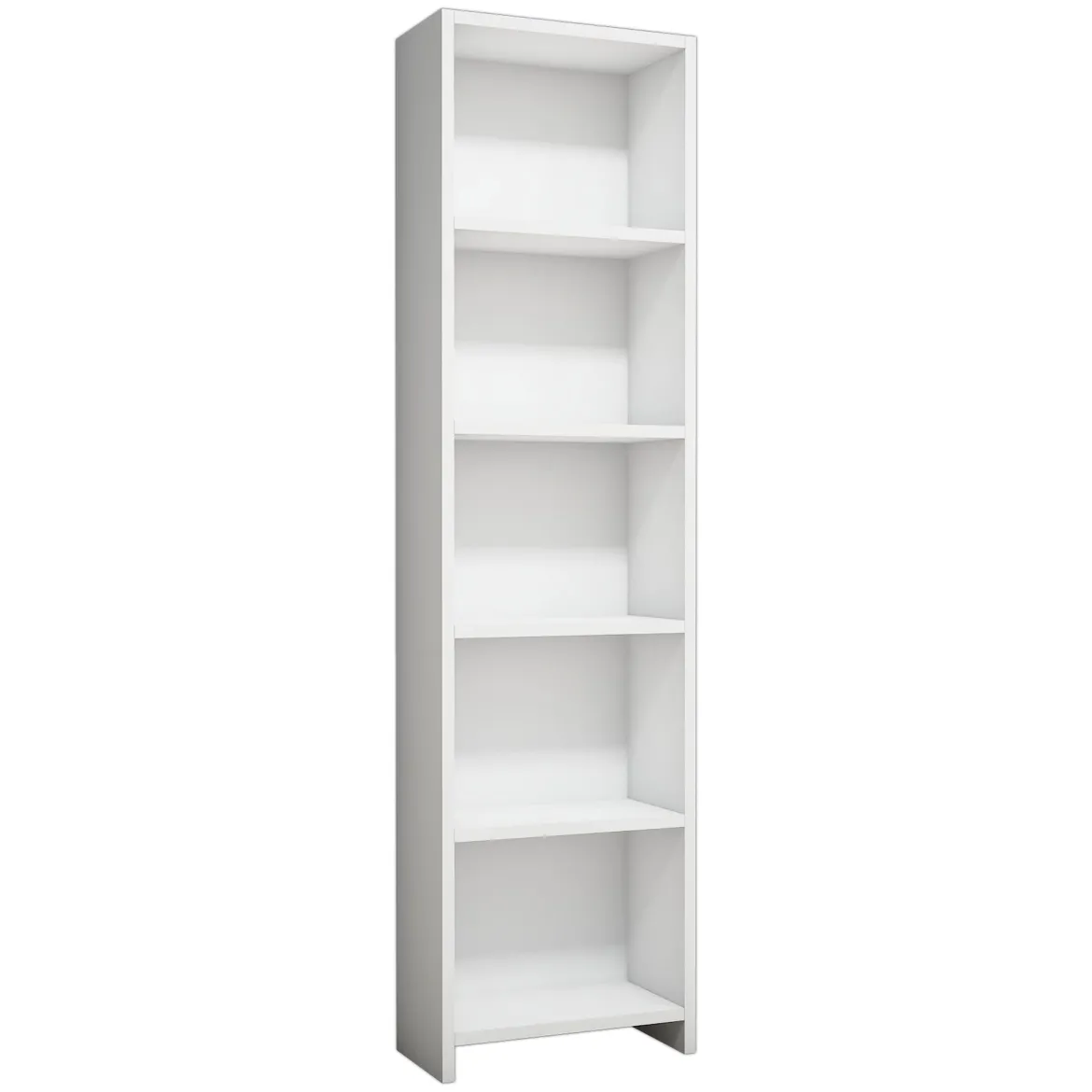 Libreria Bianco 4 Ripiani Installazione Libera 40x20x150h cm, Struttura Verticale - Civo