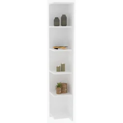 Libreria Bianco 5 Ripiani Installazione Libera 49x22x170h cm, Struttura Verticale - Trimonte