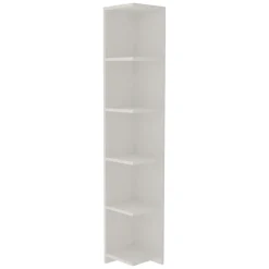 Libreria Bianco 5 Ripiani Installazione Libera 49x22x170h cm, Struttura Verticale - Trimonte