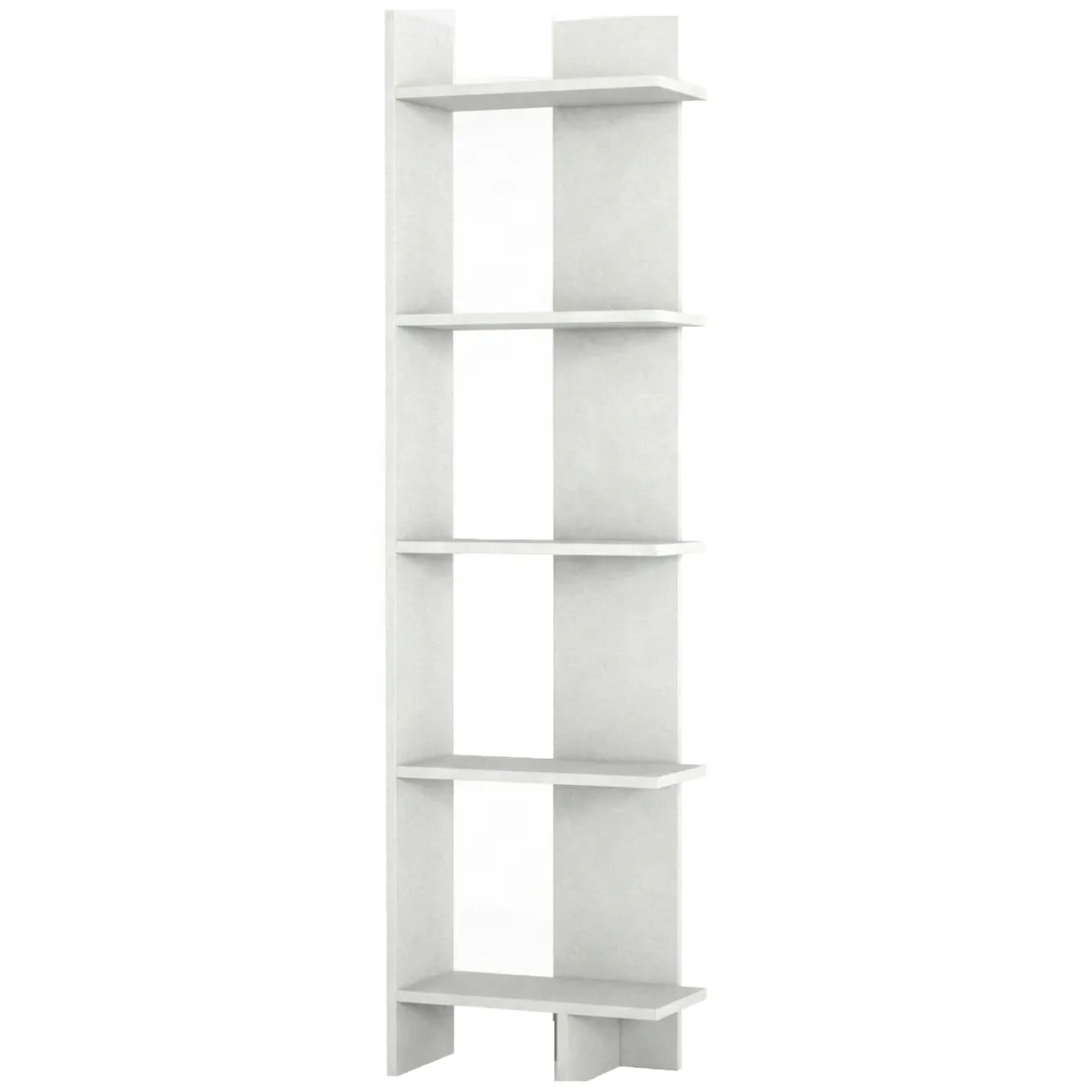 Libreria Bianco 5 Ripiani Installazione Libera 49x22x170h cm, Struttura Verticale - Trimonte