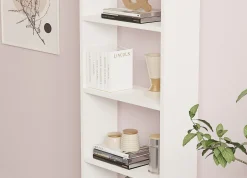 Libreria Bianco 5 Ripiani Installazione Libera 80x32x180h cm, Struttura Verticale - Vas