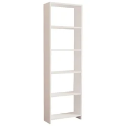 Libreria Bianco 5 Ripiani Installazione Libera 80x32x180h cm, Struttura Verticale - Vas