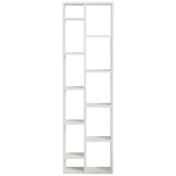 Libreria Bianco 9 Ripiani Installazione Libera 44x20x150h cm, Struttura Verticale - Mortara