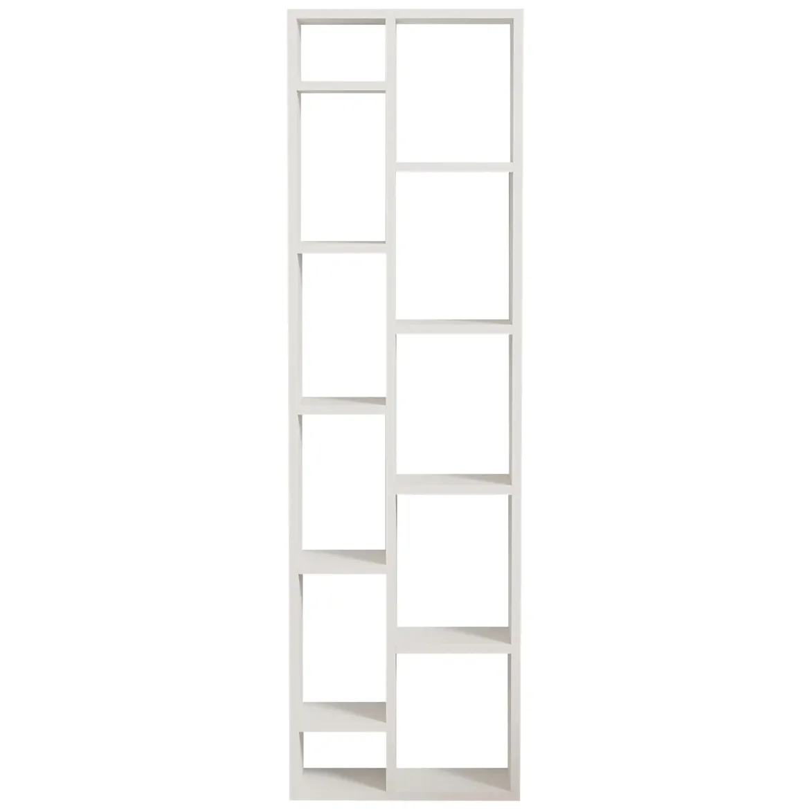 Libreria Bianco 9 Ripiani Installazione Libera 44x20x150h cm, Struttura Verticale - Mortara