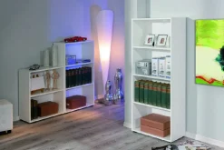 Libreria Bianco 3 Ripiani Struttura Verticale 60x30x145h cm, - Jovencan