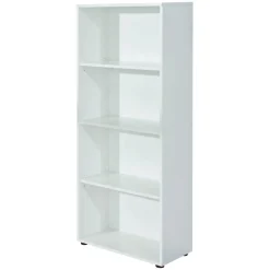 Libreria Bianco 3 Ripiani Struttura Verticale 60x30x145h cm, - Jovencan