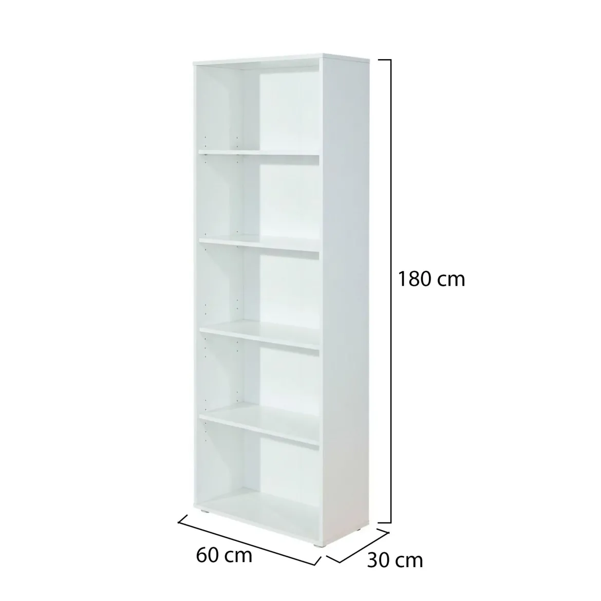 Libreria Bianco 4 Ripiani Struttura Verticale 67x67x14h cm, - Tripi