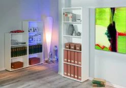 Libreria Bianco 4 Ripiani Struttura Verticale 67x67x14h cm, - Tripi