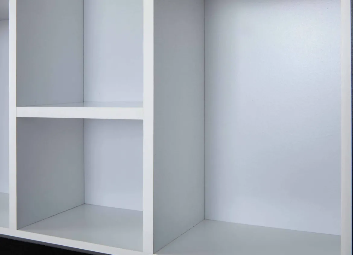 Libreria Bianco 4 Ripiani Struttura Verticale 67x67x14h cm, - Tripi