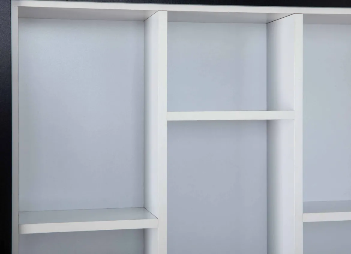 Libreria Bianco 4 Ripiani Struttura Verticale 67x67x14h cm, - Tripi