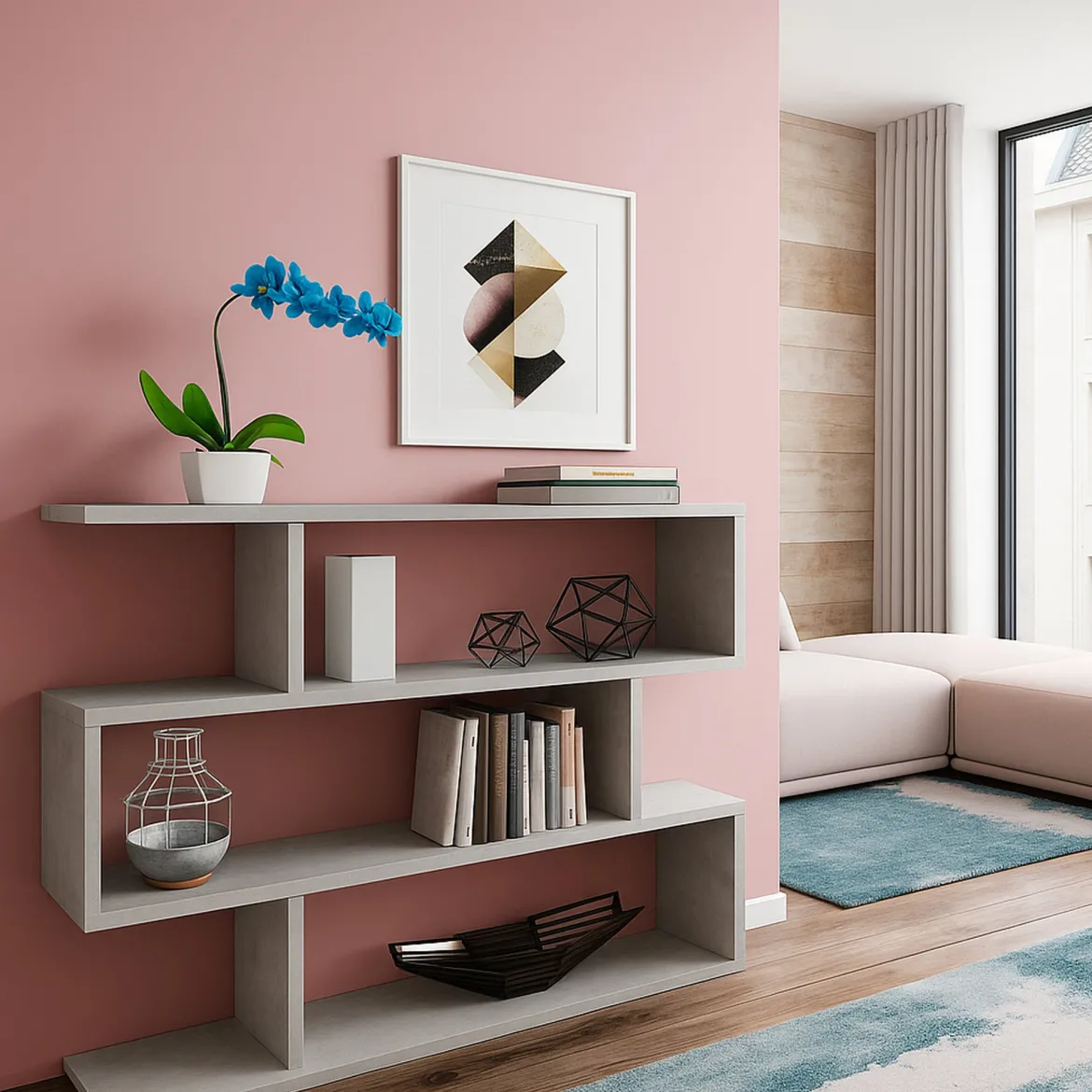 Libreria bifacciale cemento 110x97h cm - Amerigo