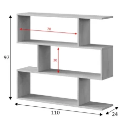 Libreria bifacciale cemento 110x97h cm - Amerigo