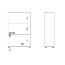 Libreria chic grigia 79x123h cm - Sparto