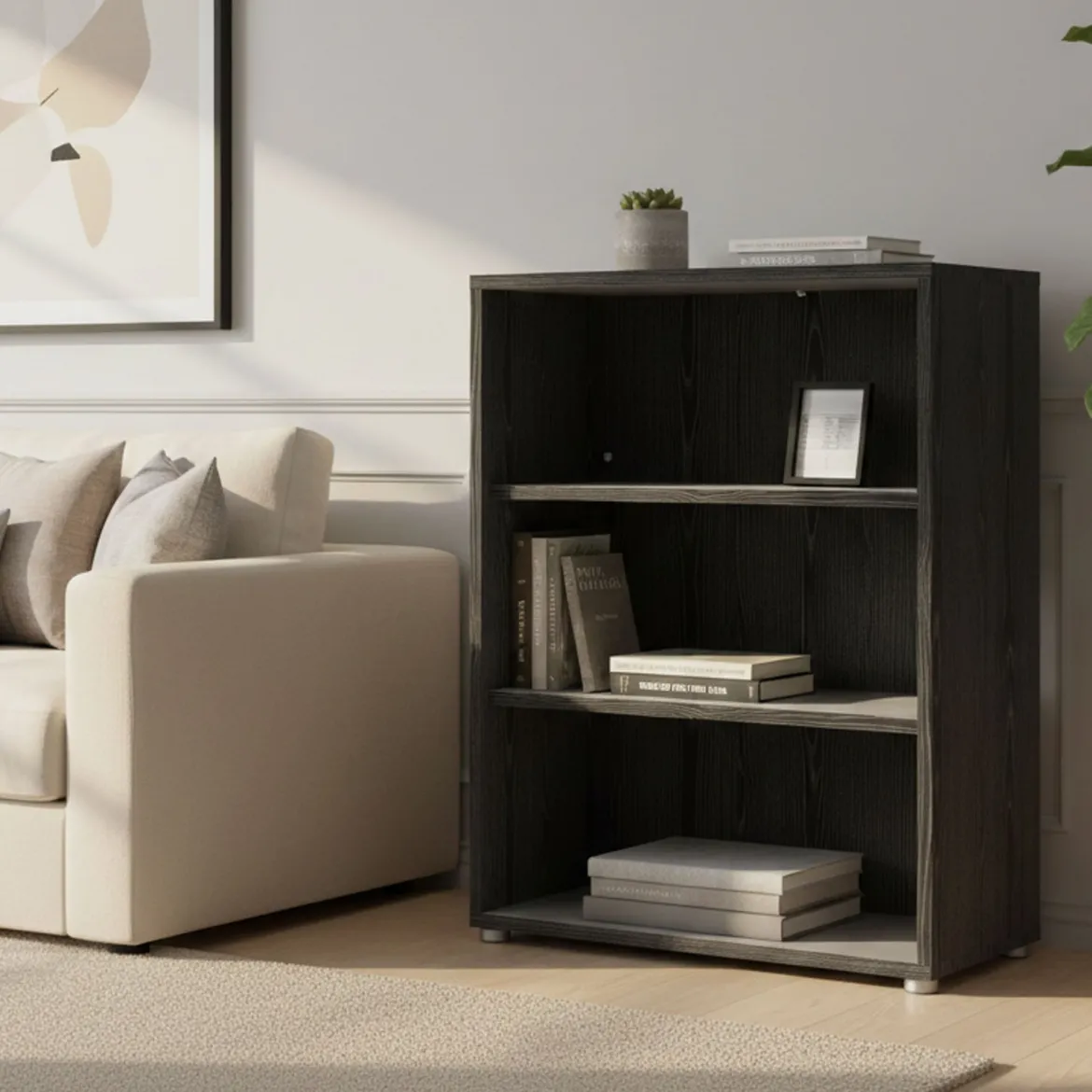Libreria chic nera 89x113h cm - Aziza