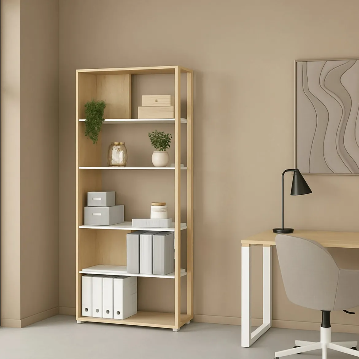 Libreria chic rovere e bianca 79x204h cm - MuGuiying