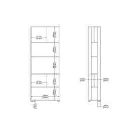 Libreria chic rovere e bianca 79x204h cm - MuGuiying