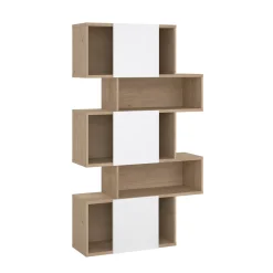 Libreria chic rovere e bianca lucida 95x166h cm - Acetosella