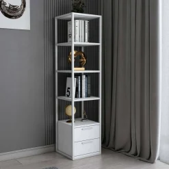 Libreria con 2 cassetti bianca 39x169h cm - Arsim