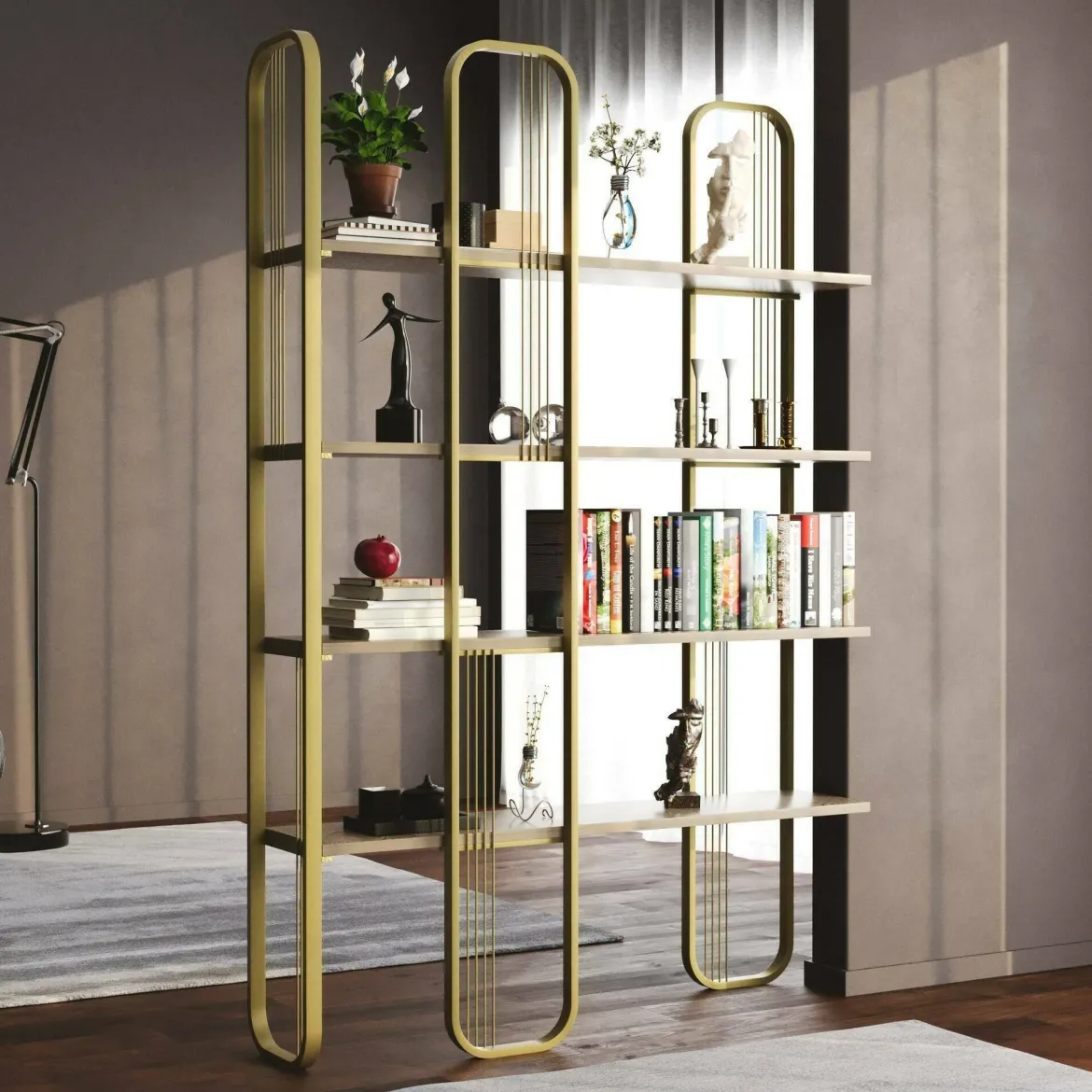 Libreria design oro 125x180h cm - Angylla
