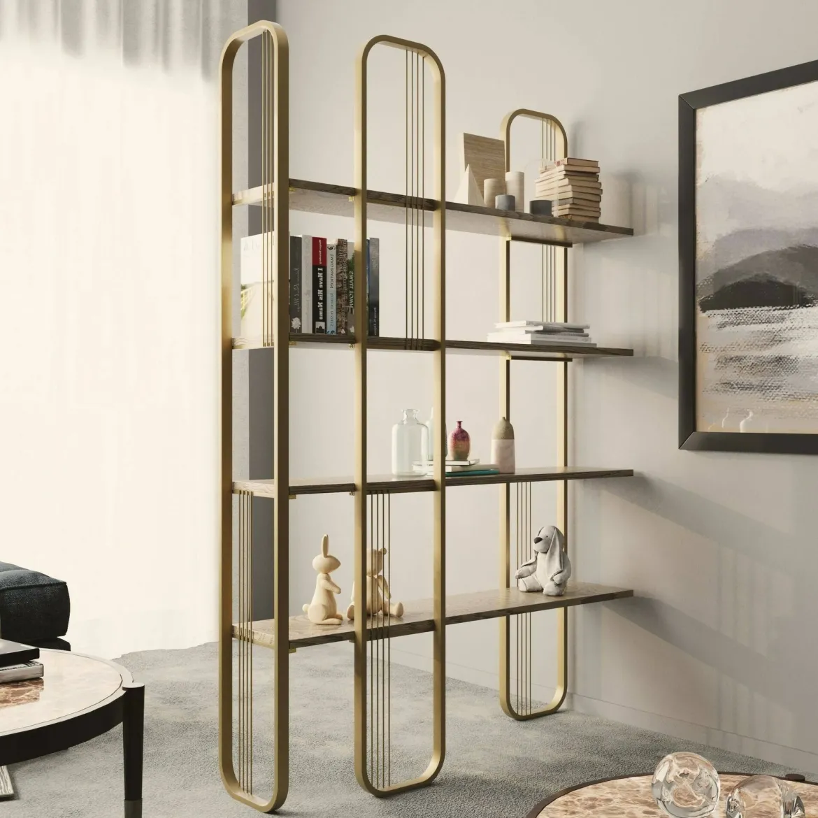 Libreria design oro 125x180h cm - Angylla