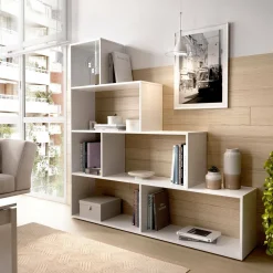 Libreria divisoria bianca lucida 145x145h cm - Apofi