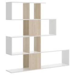 Libreria divisoria bianca lucida e rovere 145x145h cm - Ax