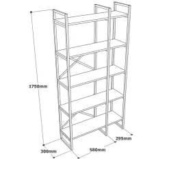 Libreria divisoria grigia e marmo 87x175h cm - Zephirine