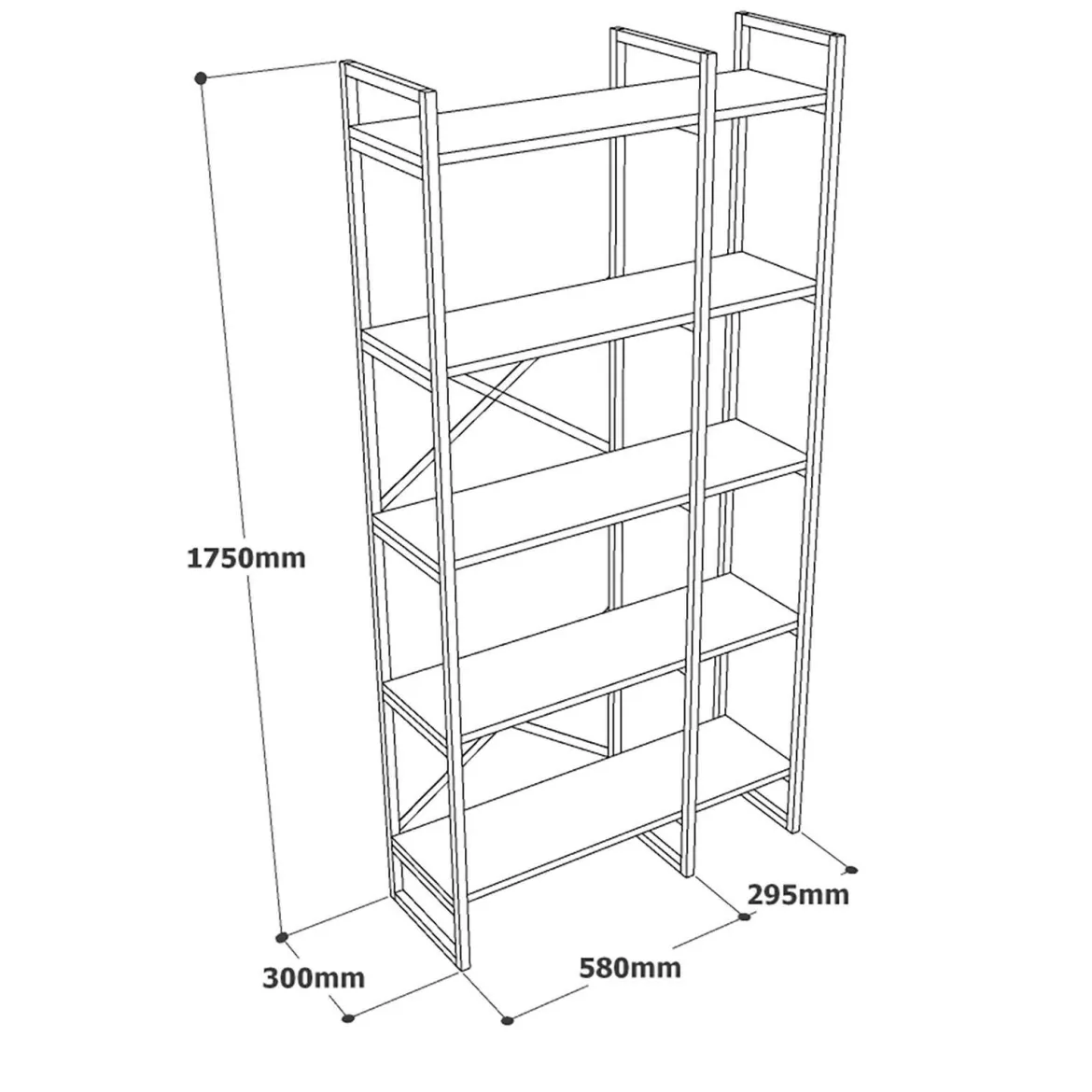 Libreria divisoria grigia e marmo 87x175h cm - Zephirine