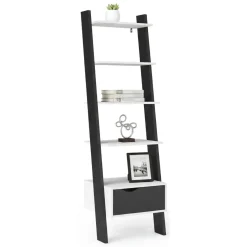 Libreria elegante bianca e nera 55x180h cm - Acascia