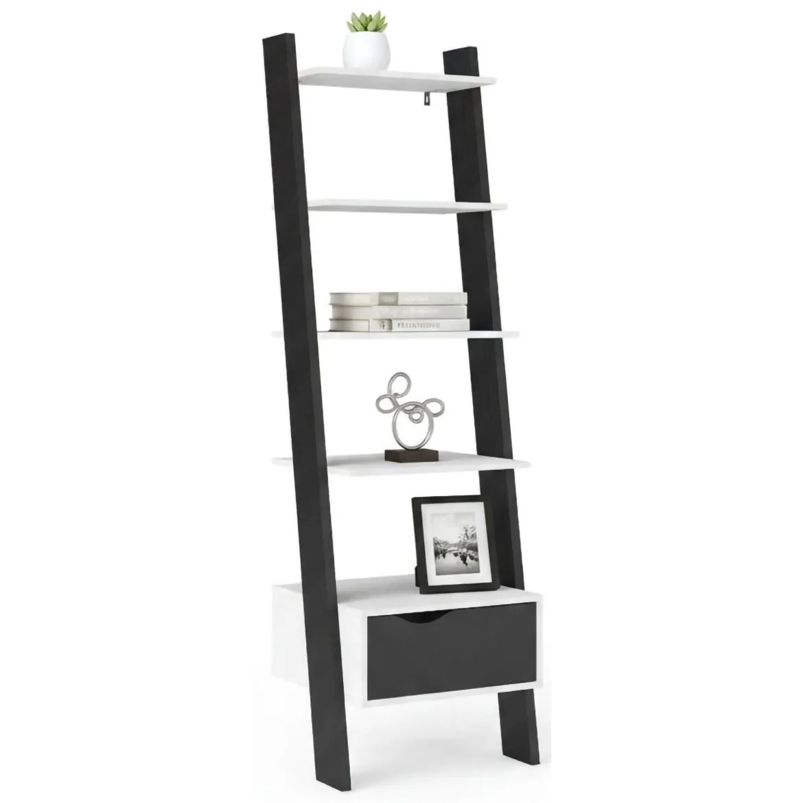 Libreria elegante bianca e nera 55x180h cm - Acascia