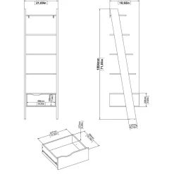 Libreria elegante bianca e nera 55x180h cm - Acascia