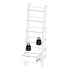 Libreria elegante bianca e nera 55x180h cm - Acascia