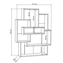 Libreria elegante bianca e quercia 101x132h cm - KhaiMuk