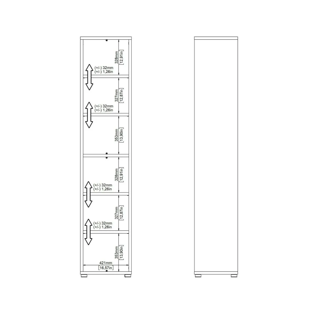 Libreria elegante bianca 89x113h cm - Aziza