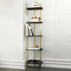 Libreria elegante nera e oro 45x180h cm - Giraffa