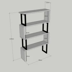 Libreria elegante noce 80x128h cm - Haruto