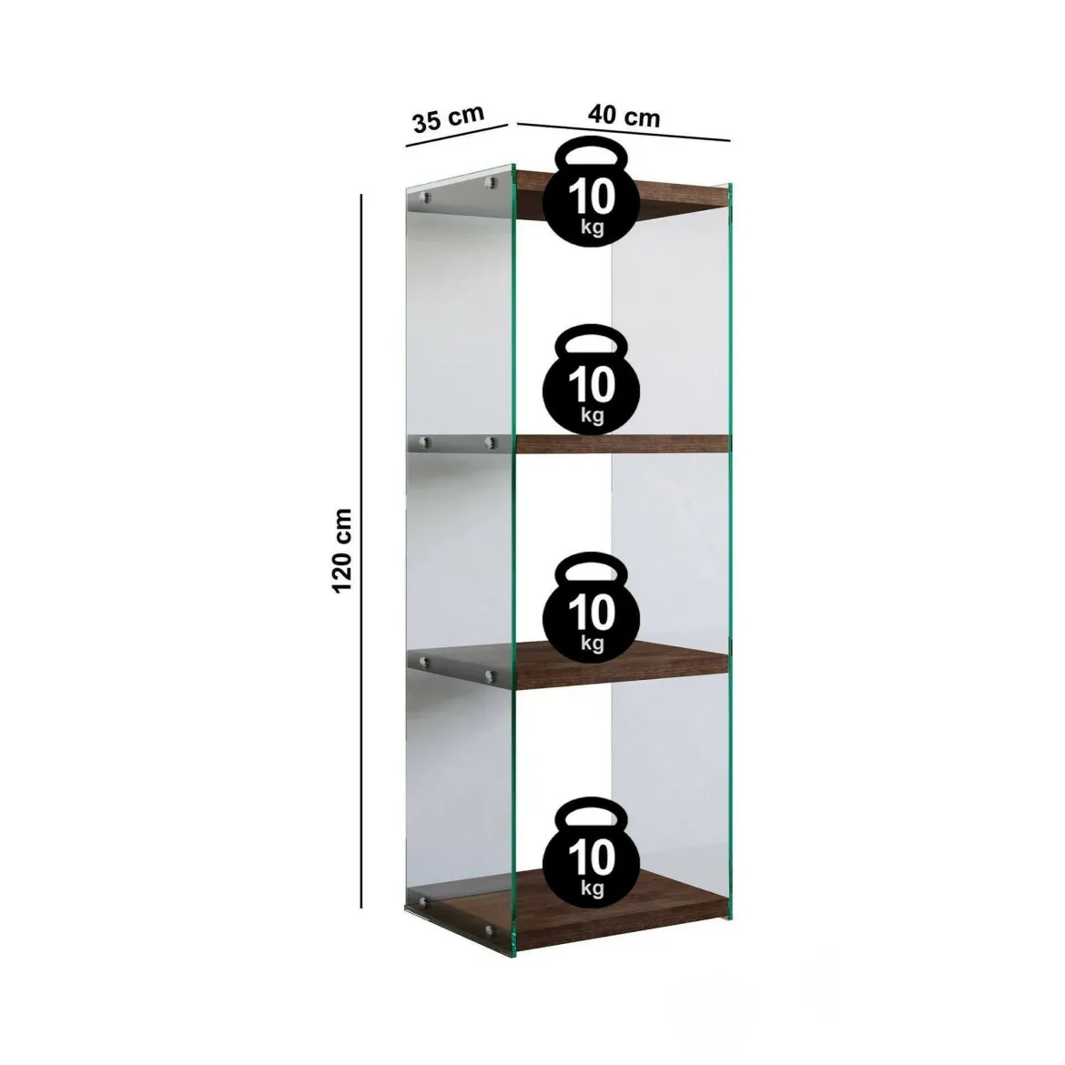 Libreria elegante noce 40x120h cm - Zenobie