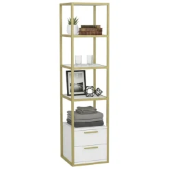 Libreria elegante oro e bianca 39x169h cm - Arsim