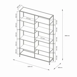 Libreria elegante panna 120x188h cm - Dorgali
