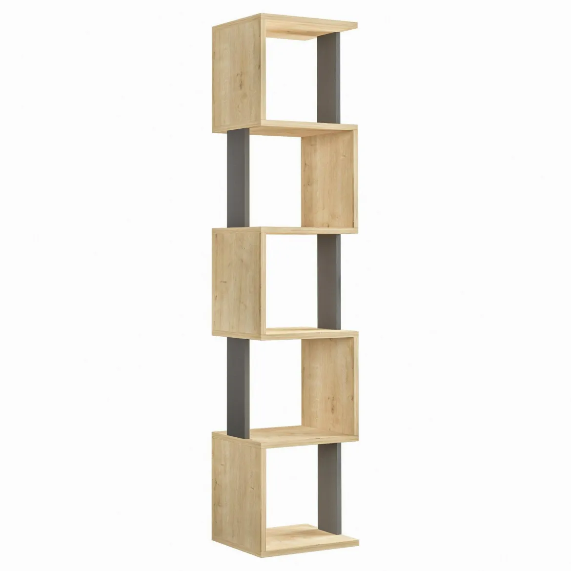 Libreria elegante quercia e antracite 35x161h cm - Nada