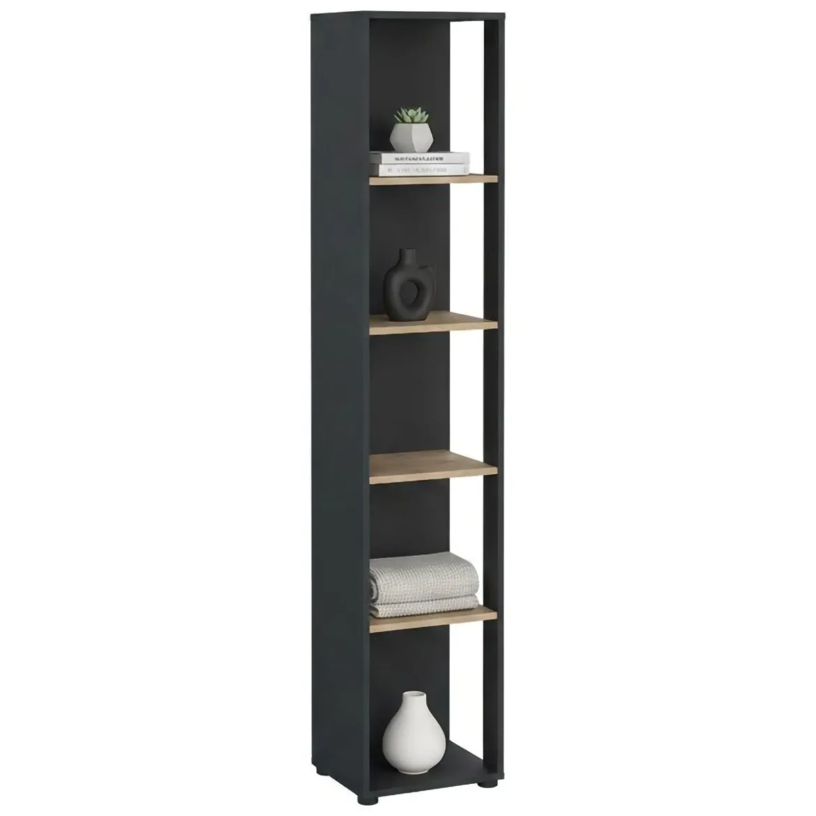 Libreria elegante rovere e grigia 40x204h cm - Baaz