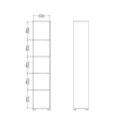 Libreria elegante rovere e grigia 40x204h cm - Baaz