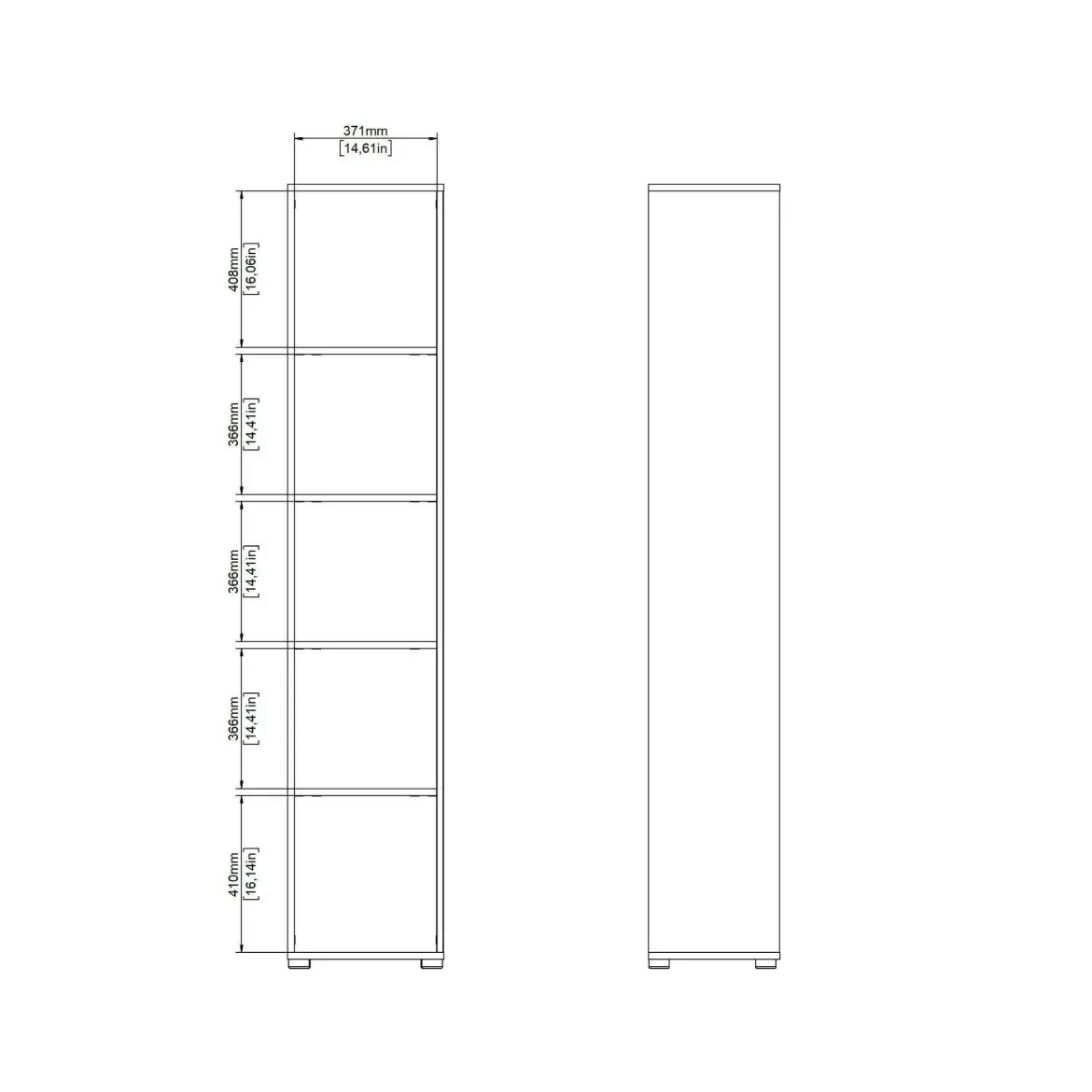 Libreria elegante rovere e grigia 40x204h cm - Baaz