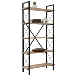 Libreria fissa quercia e nera 90x180h cm - Suriel