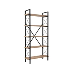 Libreria fissa quercia e nera 90x180h cm - Suriel
