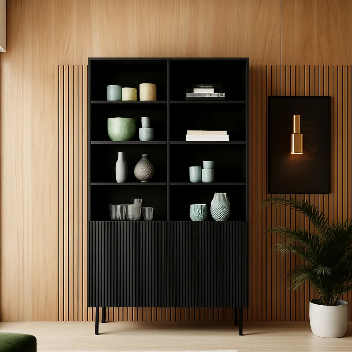 Libreria Ghilarza, 100x42 h177 cm, Nero