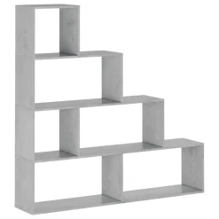 Libreria Grigio Cemento 3 Ripiani Installazione a Terra 145x28x143h cm, Sfumatura Colore Struttura Cemento - Serole