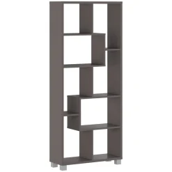 Libreria Grigio 8 Ripiani Installazione a Terra 68x25x161h cm, Struttura Aperta - Veniano
