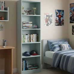 Libreria in legno verde acqua 52x180h cm - Artico