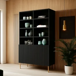 Libreria Maierato, 100x42 h177 cm, Nero